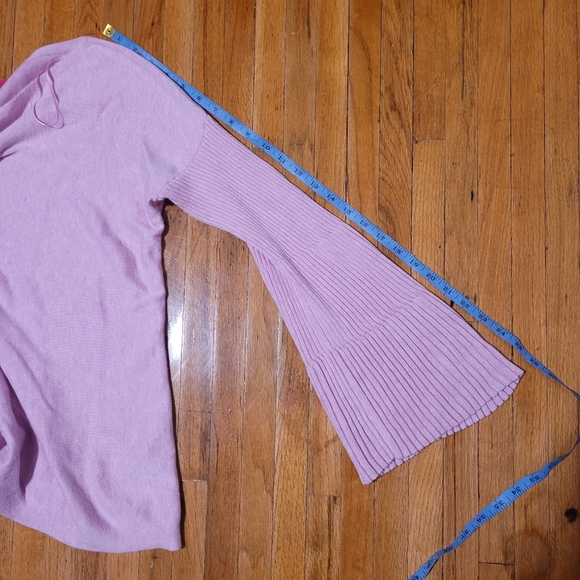 Vince Camuto Pink Cotton Blend Sweater with Bell Sleeves Sz Medium - Picture 8 of 11